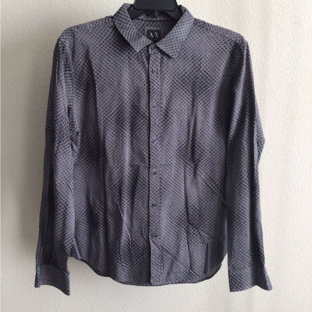 M006 Men's Black Patterned Shirt